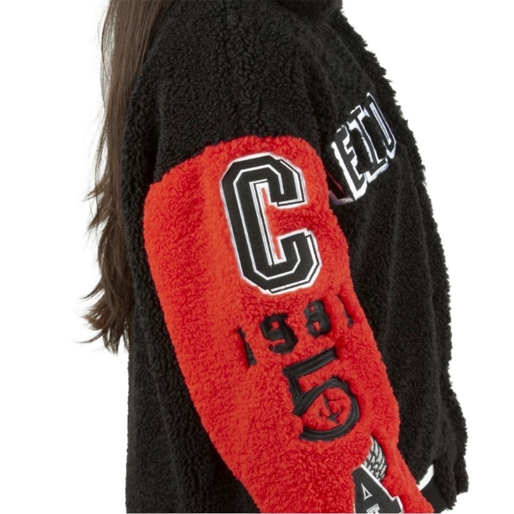 Azalea Wang Pick A Vowel Teddy Varsity Bomber Jacket Medium RARE - Picture 5 of 15